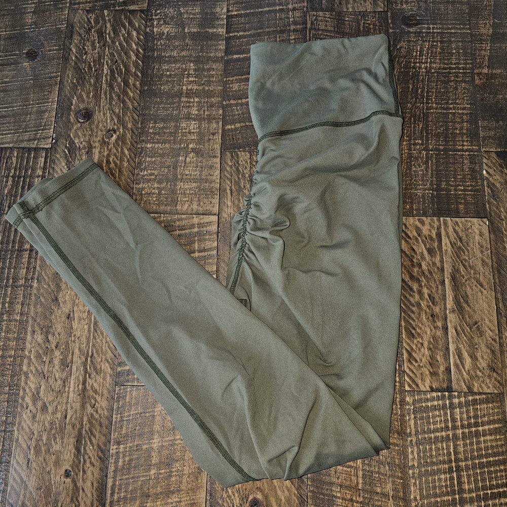 Olive Green Leggings Butt Scrunch
